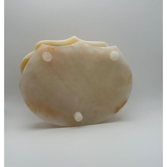 Vintage Onyx Shell-Shaped Jewelry Trinket Box With Hinged Lid Large Decorative - Picture 5 of 10